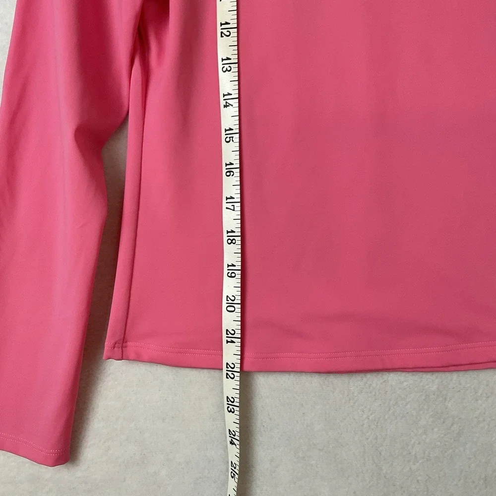Lands End Rash Guard Swim Top Girls‎ Youth XL 16 Pink Long Sleeves